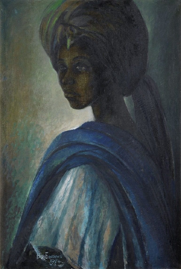 Image: Portrait of Princes Adetutu Ademiluyi titled Tutu by the celebrated Nigerian artist Ben Enwonwu sold for almost $2 million at Bonhams Africa Now auction