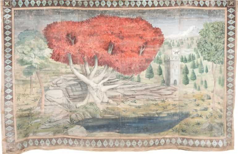 Weirwood Tree Tapestry from Game of Thrones (2011-2019) Season 1. One of the props from the show that was part of Game of Thrones Auction