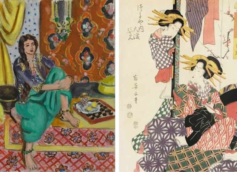 Henri Matisse, painting and Kikugawa Eizan, print-
