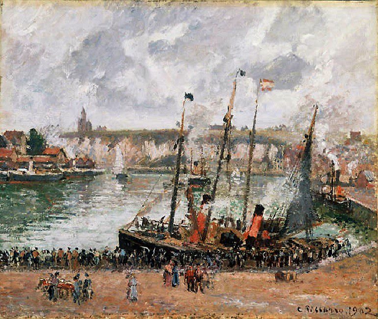 Image: Harbor at Dieppe (Le port de Dieppe) by Camille Pissarro 