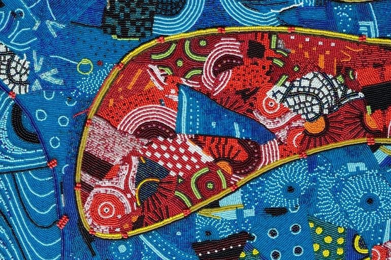 Image: Sun Goddess by Lizette Chirrime on display at 1:54 Contemporary African Art in London