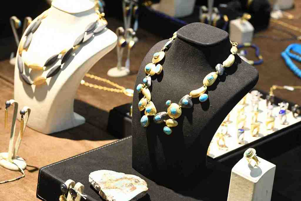 Image:  A cross section of fine jewelry on display at the Baltimore Art, Antique & Jewelry Show on Labor Day weekend