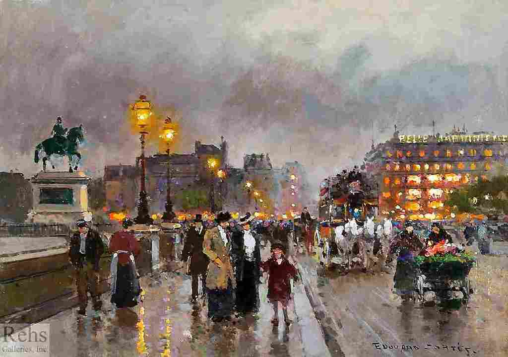 Image:  Pont Neuf, oil on canvas landscape by Edouard Leon Cortes on display at Rehs Galleries one of the best booths at the Baltimore Art, Antique & Jewelry Show