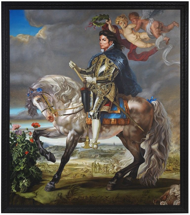 Michael Jackson Image: Kehinde Wiley's Equestrian Portrait of King Philip II (Michael Jackson) on display at the National Portrait Gallery, London in the Michael Jackson: On the Wall is the portrait of Michael Jackson inspired by a painting by Peter Paul Rubens'