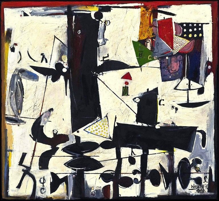 Image: Play of the Poet by Wosene Worke Kosrof on display at 1:54 Contemporary African Art in London