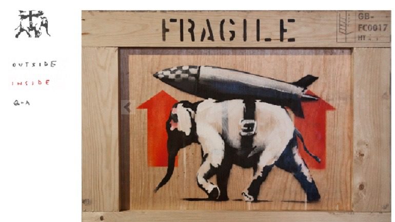 Image: Screenshot of Banksy Website, one of the top artist websites 