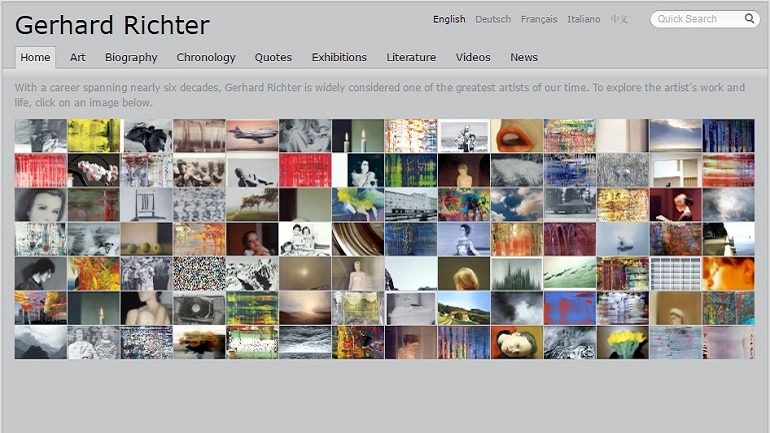 Home page of Gerhard -Richter Artist website