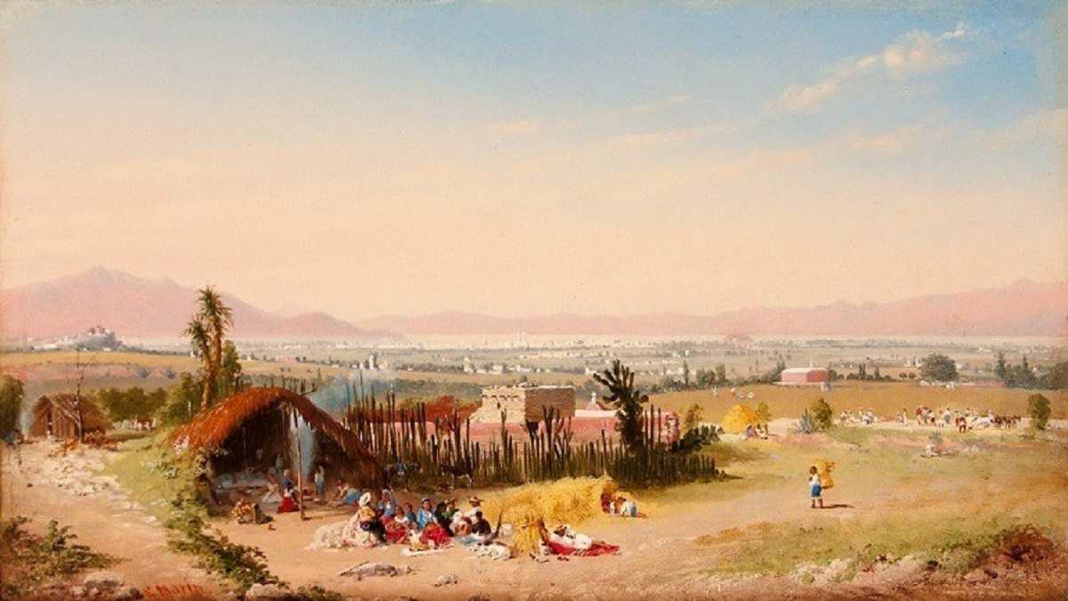 Conrad Wise Chapman's Valle de Mexico from Hacienda Morales circa 1878on display during the Baltimore Antiques Show