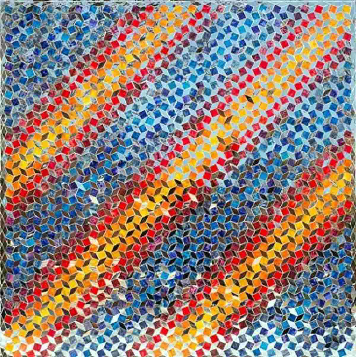 Image: Mirror reverse glass painting by Monir Shahroudy Farmanfarmaian was created in and featured in the Iran Modern exhibition at Asian Society, New York