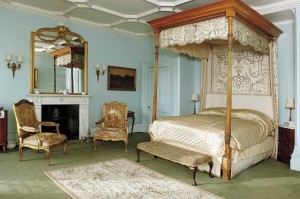 Image- This Bedroom, is one of the bedrooms in Highclere Castle where Downton Abbey on PBS is recorded