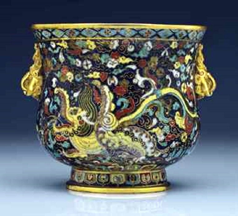 Image: A Superb and Very Rare Cloisonné Enamel Deep Bowl, Ming Dynasty, 15th-Early 16th century auctioned as part of Christie’s South Asian art week Modern + Contemporary Art and of Indian and Southeast Asian Art