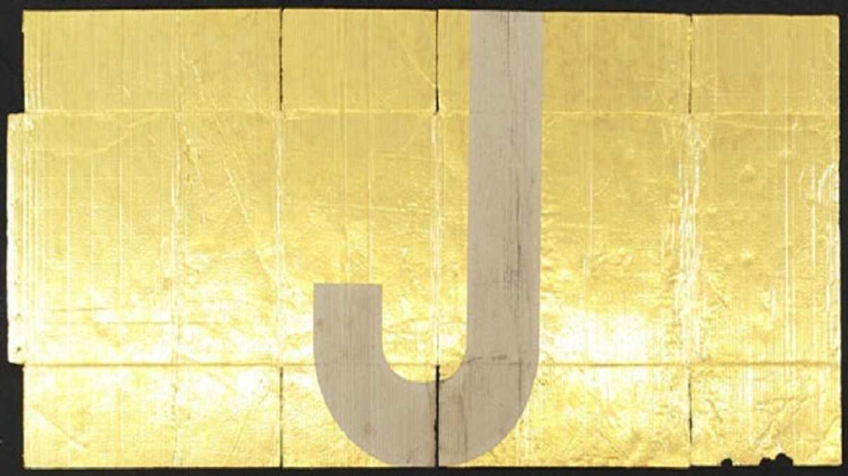 Image: Gold background painting with the Alphabet J by Danh Vo, one of the contemporary African artists to feature at Frieze London-African Art