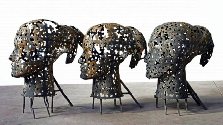 Image: Metal sculpture titled Heads of Eleonora by Xavier Mascaró pay homage to women and the impact on the society