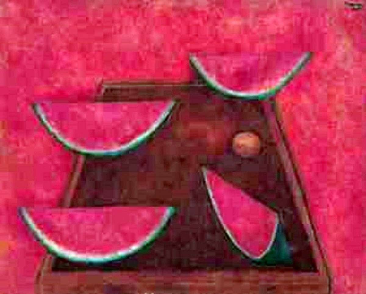 Rufino Tamayo (Mexican 1899-1991), Sandías, oil on canvas, painted in 1955 made record auction price at Christie's art auction-Latin American Art