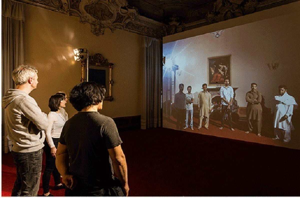 Image: Installation view of My East is Your West, an exhibition that unites the historically conflicting nations of India and Pakistan at Venice Biennale
