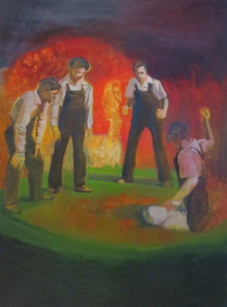 Image: Pavlo Kerestey, Kids Fighting Friend, acrylic, oil on canvas 2007, was part of Premonition: Ukrainian Art Now at Saatchi Gallery in 2014