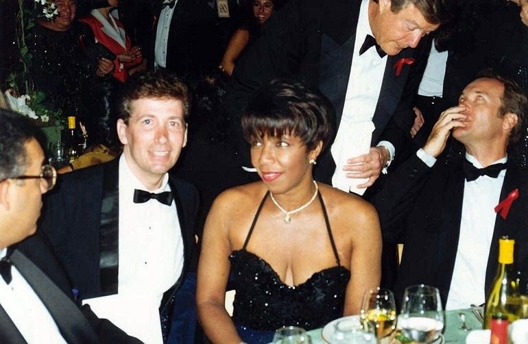 Image: Ken Lillig with singer Natalie Cole at the Governor's Ball after the 1992 Emmy Awards. 