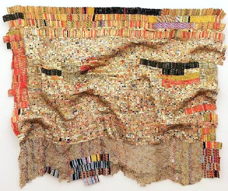 Image: Peju's Robe 2006, by El Anatsui was one the works sold at Bonhams, where Frank Auerbach painting topped sales