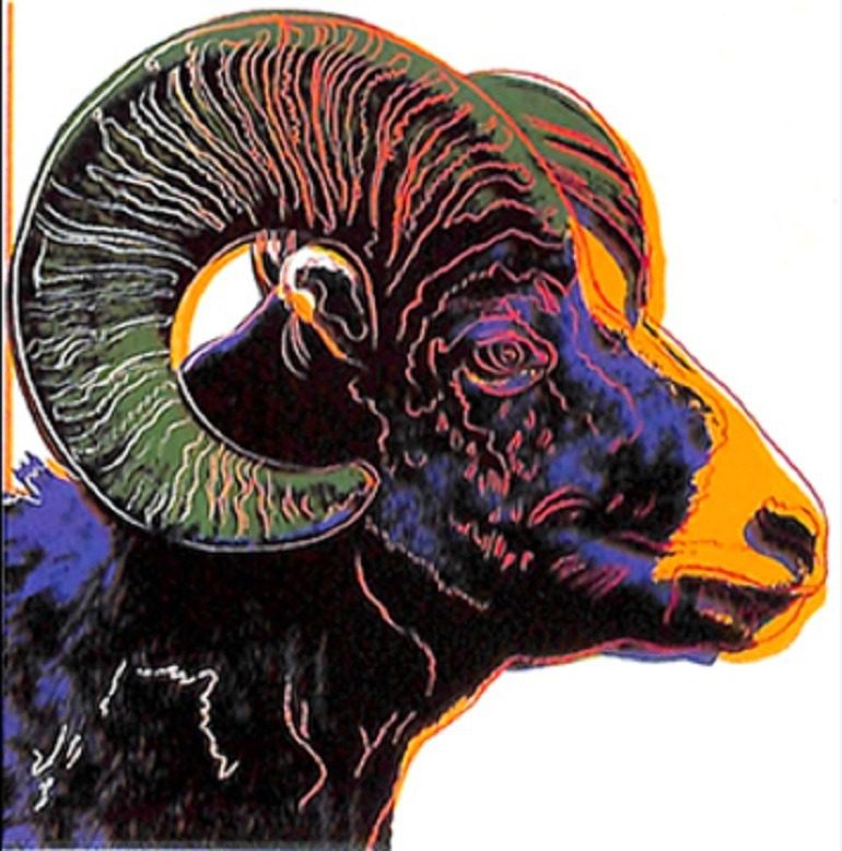 Image: Andy Warhol 'Bighorn Ram,' one of the nine silk-screen prints stolen from a business in Los Angeles-Warhol art