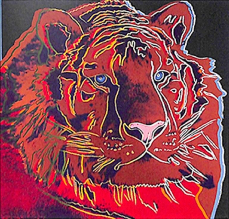 Image: Andy Warhol 'Siberian Tiger' one of the nine silk-screen prints stolen from a business in Los Angeles