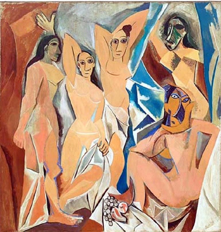 Restless Sou-Image: Les Demoiselles d'Avignon by Pablo Picasso depicts several nude women in this seminal artwork which shows his restless search for new ways of expressing his ideas