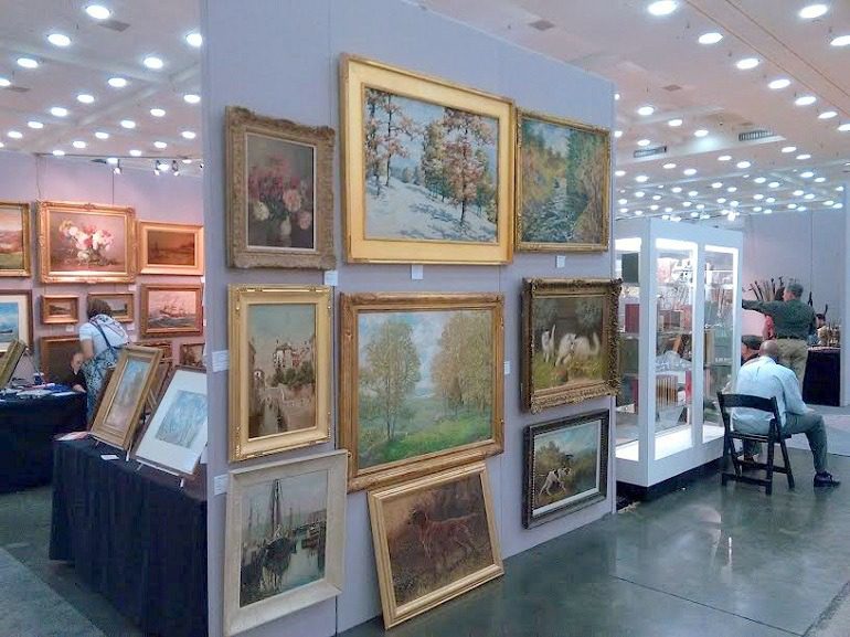 Image: Art on display during the Baltimore Art, Antique & Jewelry Show