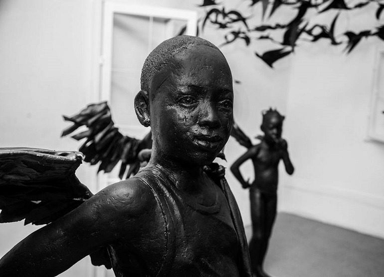 Image: Detail of Flying Girls, an art installation addressing the issue of the Girl Child by Peju Alatise presently on display at 57th Venice Biennale