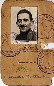 Image: Litzmannstadt Ghetto Identification Card of Jewish photographer Henryk Ross who documented life in the Lodz Ghetto set up by the Nazis 