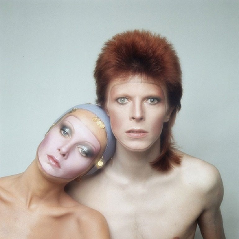 Image of David Bowie and Twiggy, for the cover of his album ‘Pin Ups’ 1973 by Justin de Villeneuve