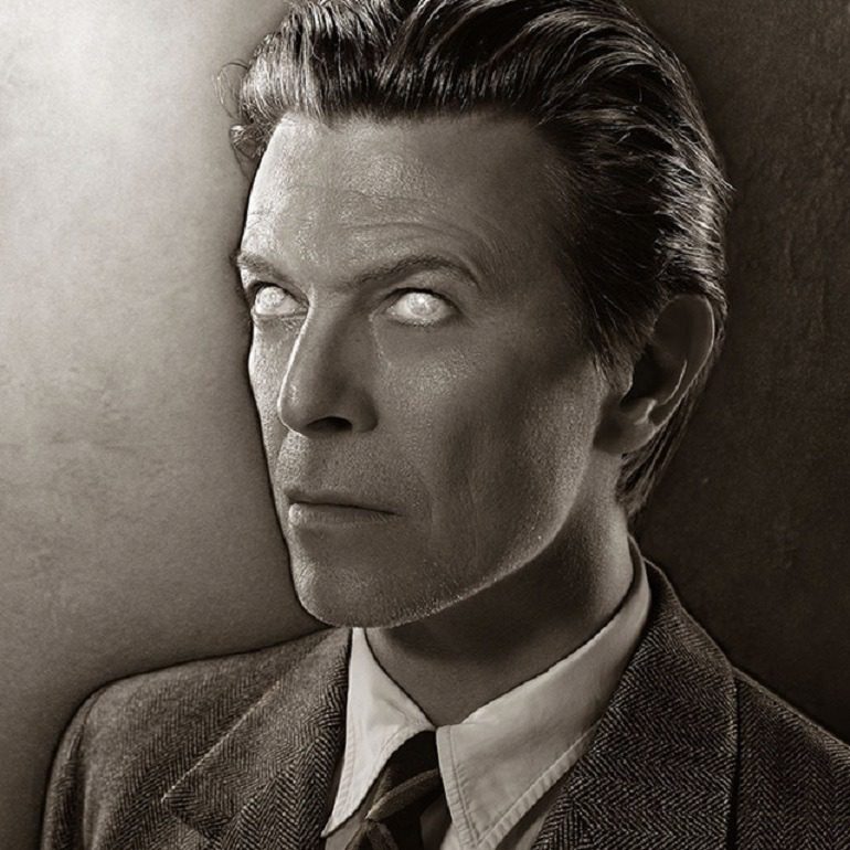 Image of David Bowie used on the ‘Heathen’ album cover 2002 by Markus Klinko , is one the portrait photographs in Legend Passed