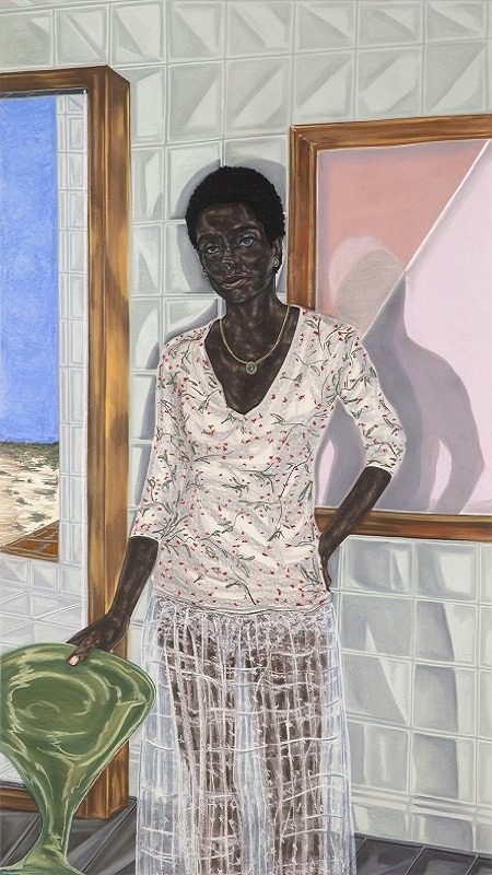 Image: A charcoal, pastel and pencil on paper portrait drawing by artist Toyin Ojih Odutola whose works are set to go on display a t the Whitney Museum of American Art in a show titled Toyin Ojih Odutola: To Wander Determined