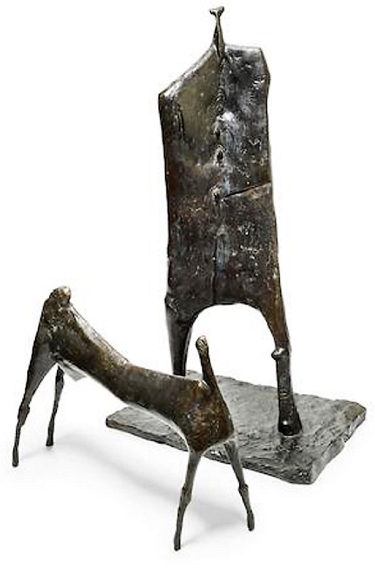 Image: Shepherd, a bronze sculpture by South African artist Ezrom Kgobokanyo Sebata Legae sold for sold for US$ 44,159 during Bonhams South African Art Sale in London