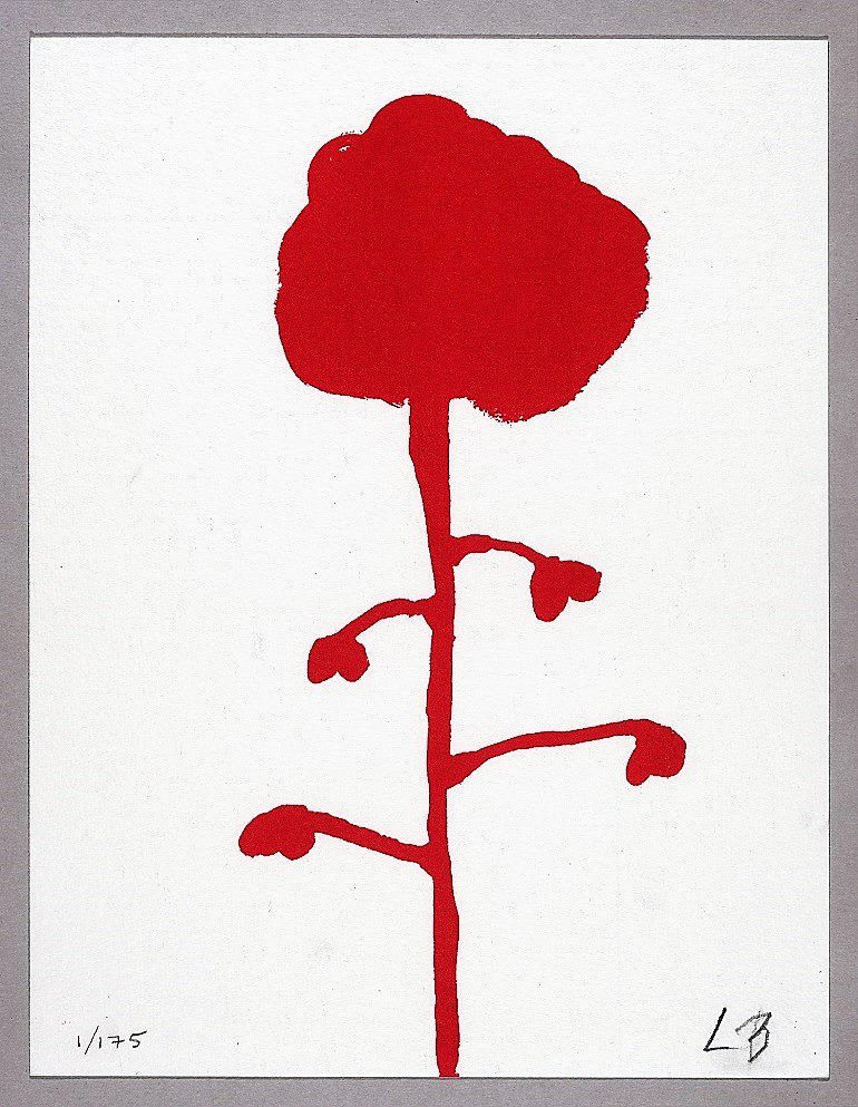 Image: Les Fleurs, a 2009 Silkscreen on Magnani paper by the celebrated French-American artist LB