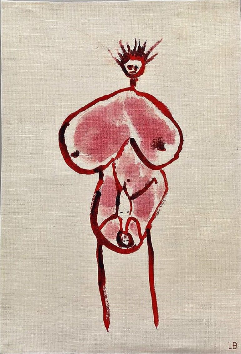 Image: The Good Mother, a 2008 Archival dyes printed on fabric with hand coloring print by French-American artist Louise Bourgeois