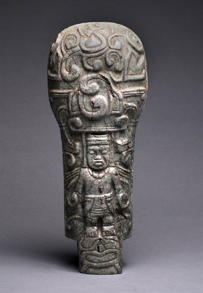 Image: Mayan Jade Palma, an artifact used in the ancient ballgame among Mayans is one of the important works in Beauty in the Ancient Americas Pre-Columbian-Aesthetics at Barakat Gallery