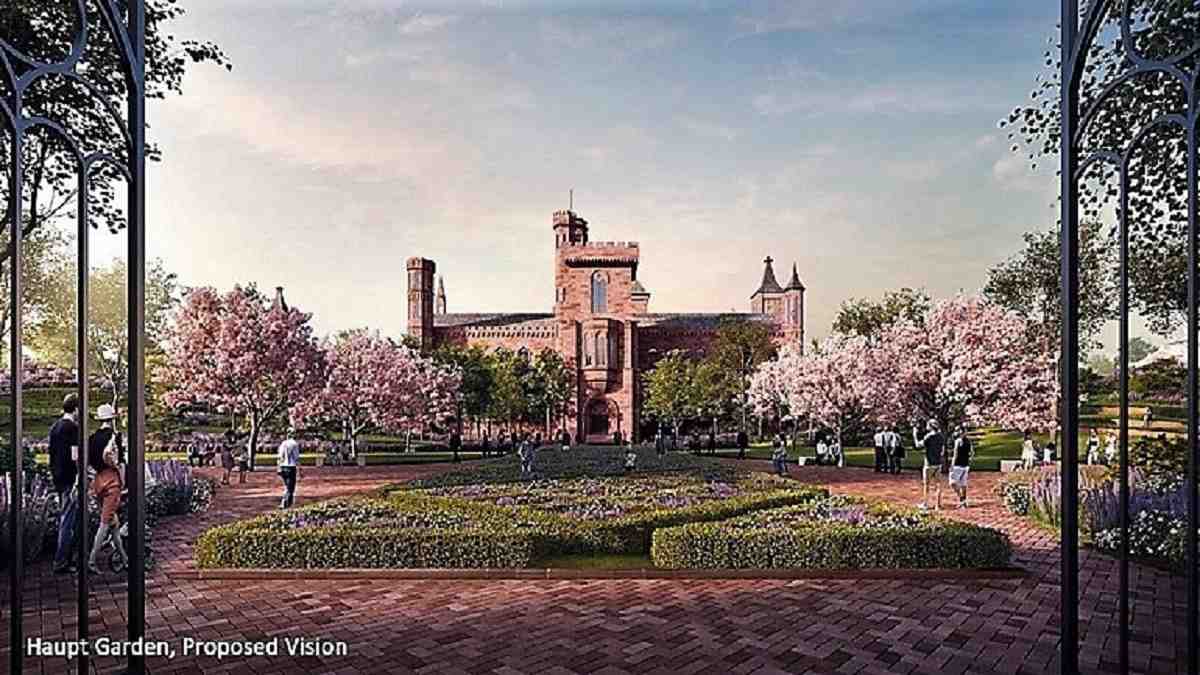 Image: This visual of the Haupt Garden was part of Bjarke Ingels Group presentation to a committee as part of the Revised Smithsonian Campus Master Plan
