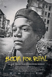 Image: A Poster of Boom for Real: The Late Teenage Years of Jean-Michel Basquiat, a film by Sara Drivers includes a portrait of teenage Jean-Michel Basquiat