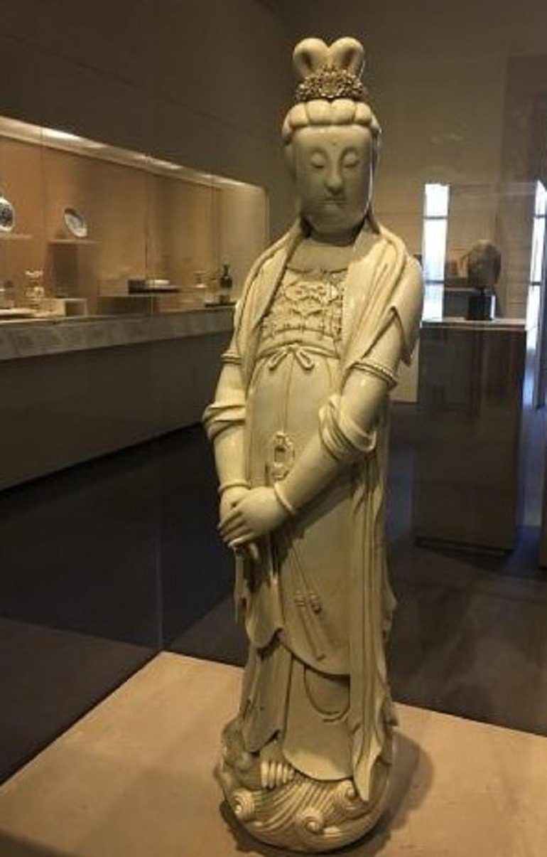 Image: Statue of Guanyin, a Buddhist Bodhisattva in the Center for Asian Art one of the works on display with other works by LGBTQ artists at The Ringling celebration of pride month