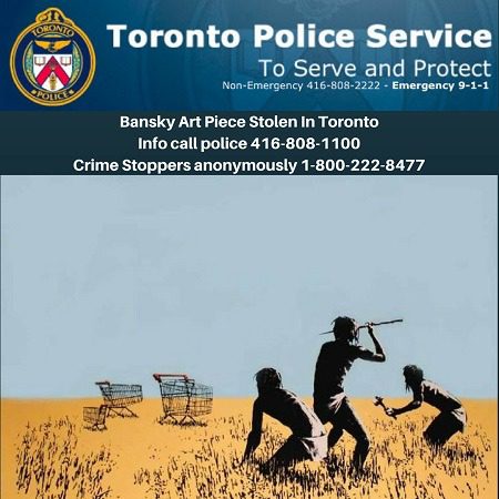 Image: In the search for Trolley Hunters, a Stolen Banksy Print, the Toronto Police Service is asking for help that can lead to the recovery of the work as well as catch the thief