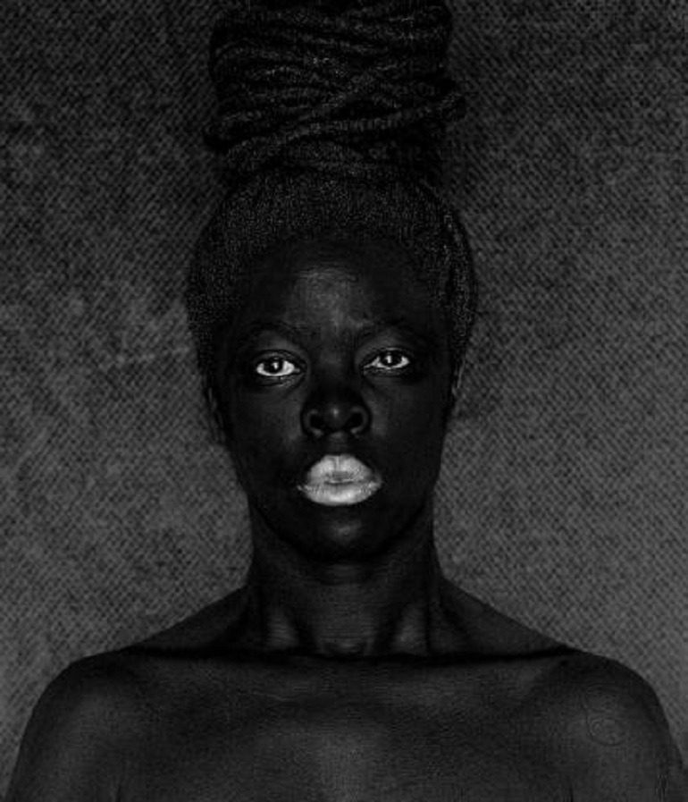 Image: A portrait photograph a woman titled Misiwe IV, Bijlmer, Amsterdam, by Zanele Muholi, one of LGBTQ artists in The Ringling celebration of pride month