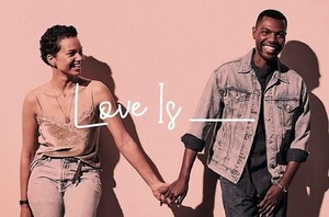 Image: Will Catlett as Yasir and Michel Weaver as Nuri on the cover Love Is, a new drama series that explores the highs, the lows and the magic of falling and staying in love OWN