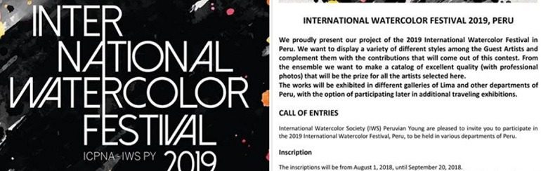 Image: An announcement on the header cover of the International Watercolor Society Art Contest , one of Facebook watercolor Groups where watercolorists from across the globe gather to share, tips, techniques participate in watercolor art contests 