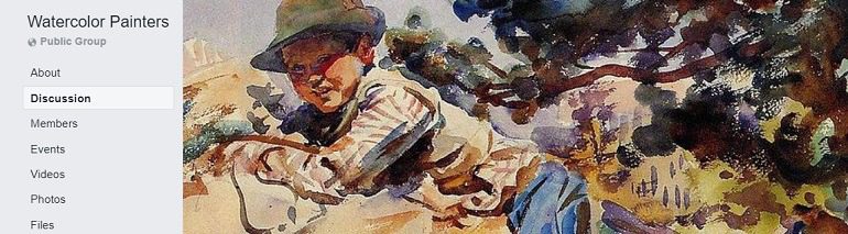 Image: Portrait of a boy in a landscape on the cover Watercolor Painters, one of the Facebook Watercolor Groups artists are turning to for watercolor tips