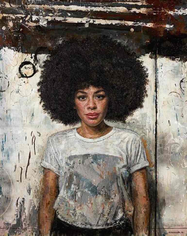 Image: The Berliner, an oil and acrylic on wood by Tim Okamura, one of the artists whose work will feature prominently at the Volta Basel 2019