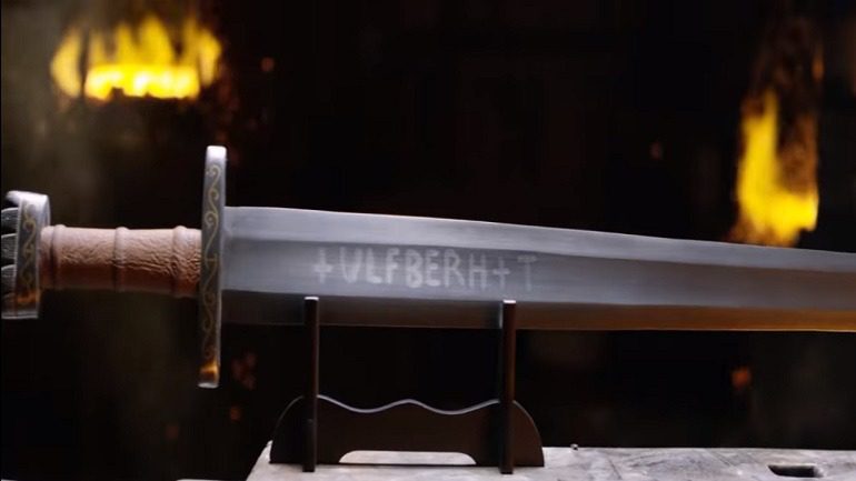 Image: Ulfberht Viking Sword, a historical deadly sword used by the vikings during wars recreated by Man At Arms: Reforged Show