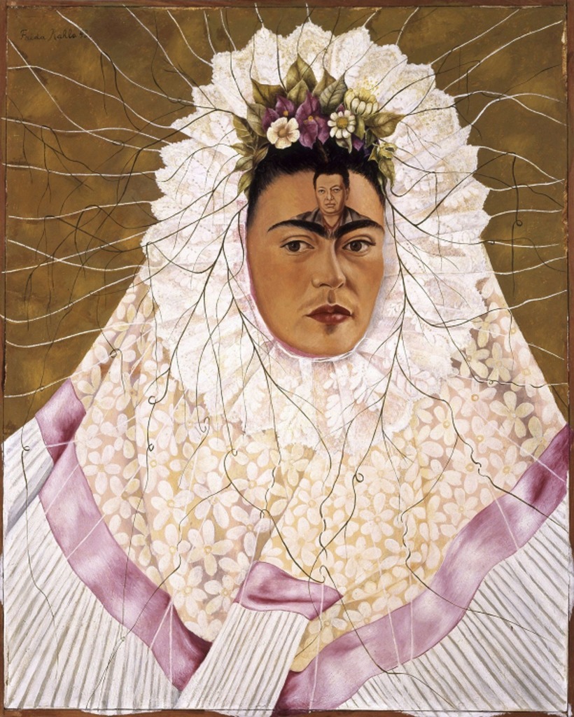 Image: Self-Portrait as a Tehuana, a painting by Frida Kahlo in the Brooklyn Museum Frida Kahlo show titled Frida Kahlo: Appearances Can Be Deceiving 