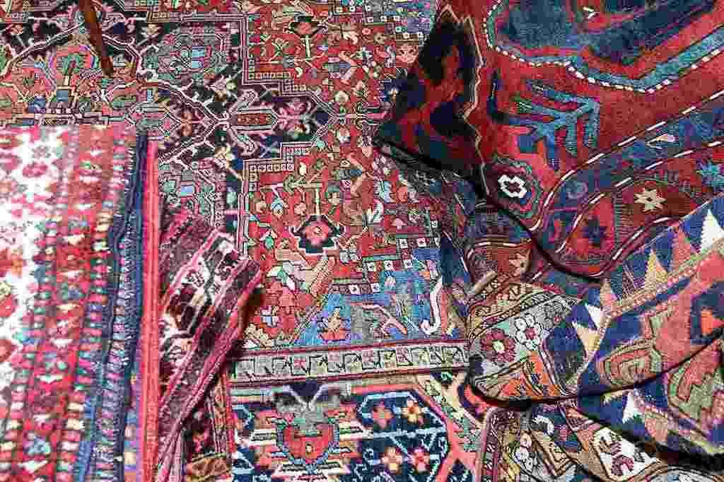 Image:  Beautiful  and colorful  rugs on display at the Baltimore Art, Antique & Jewelry Show 