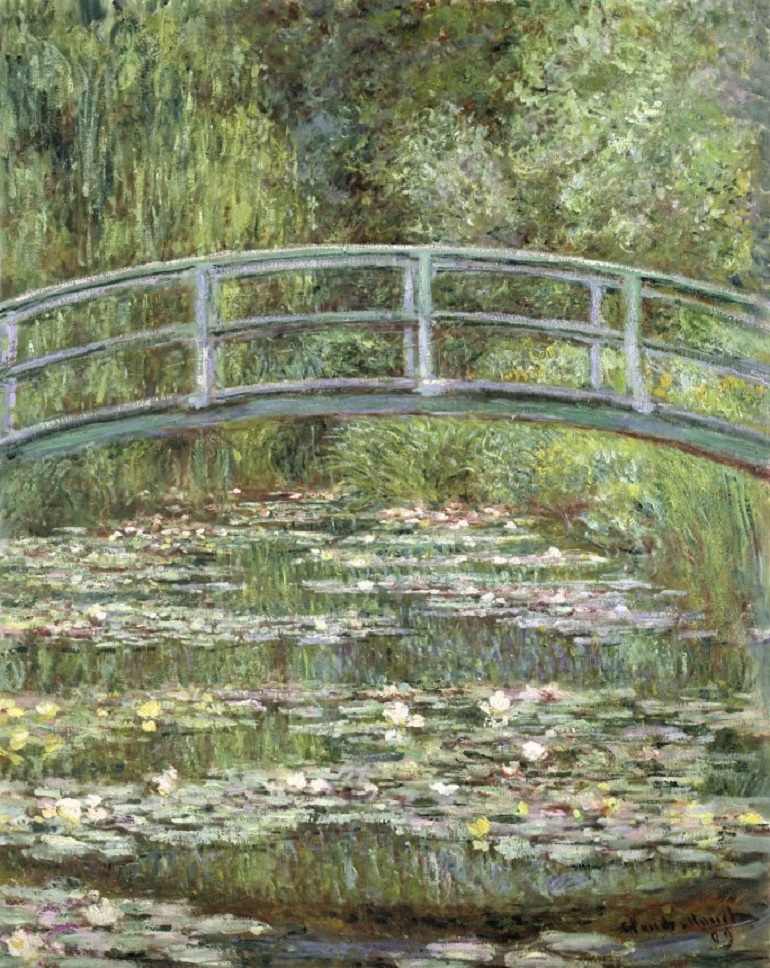 Claude Monet's famous painting Bridge Over a Pond of Water Lilies inspired Banksy painting Show me the Monet