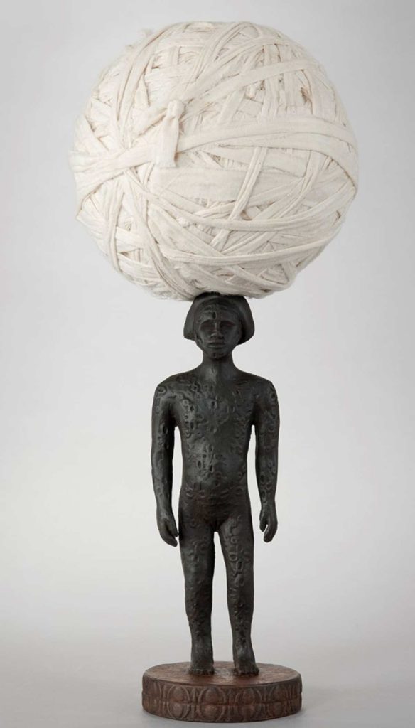 Alison Saar's Inheritance made of bronze and cotton is one of the works in Westmont Contemporary Art collection