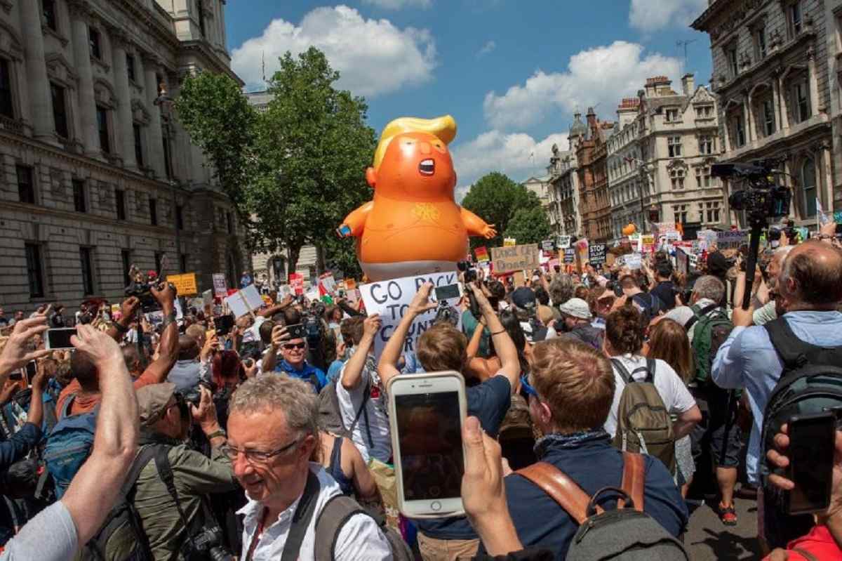 Trump Baby Protest Blimp in London during a protest